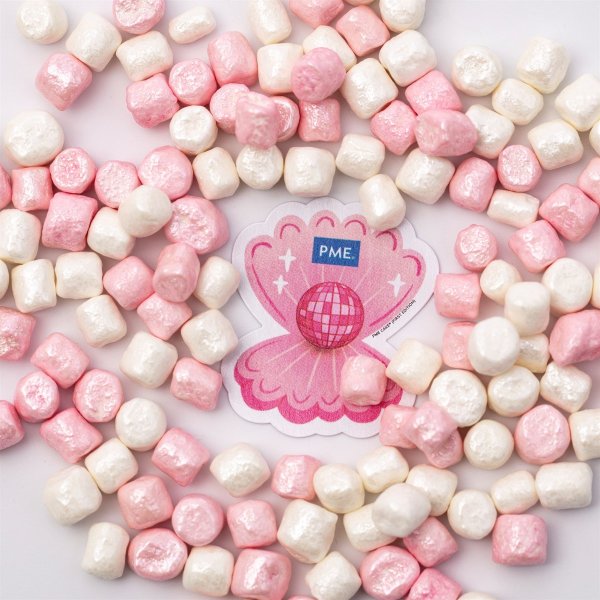 Sprø marshmallows - Hvit/Rosa - PME - 87g Sprø marshmallows - Hvit/Rosa - PME - 87g