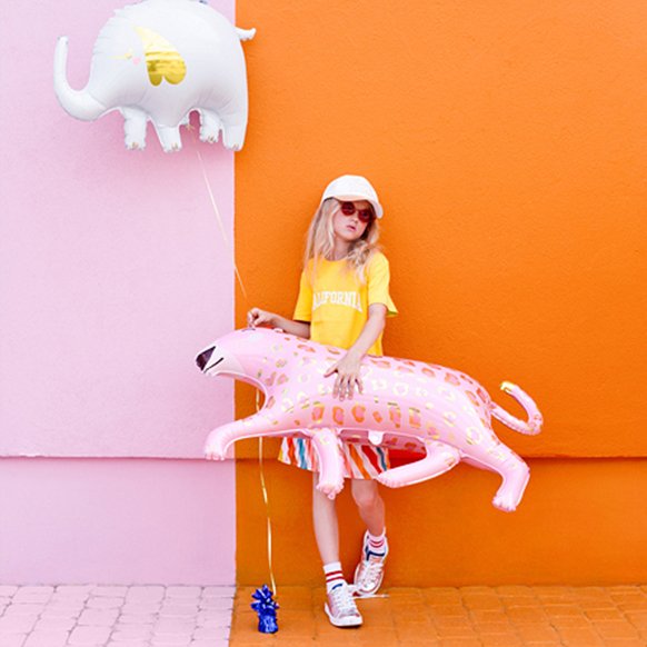 Folieballong - Leopard - Rosa/Gull Folieballong - Leopard - Rosa/Gull