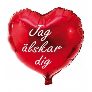 Folieballong - Hjerte - Jeg elsker deg