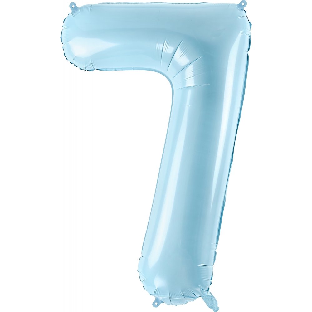 Tallballong - Lyseblå - 86 cm - Tall: 7 - Tallballonger, Ballonger