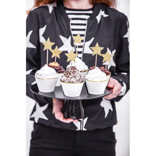 Kakespenner - Stjerner - Gullglitter - 6-pakning Kakespenner - Stjerner - Gullglitter - 6-pakning