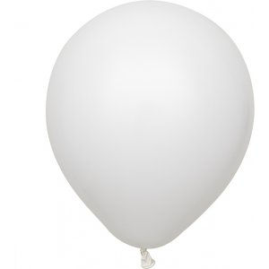 Ballonger ensfarget - Premium 30 cm - Hvit