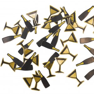 Papirkonfetti 20 stk, champagneglass 2 cm Papirkonfetti 20 stk, champagneglass 2 cm