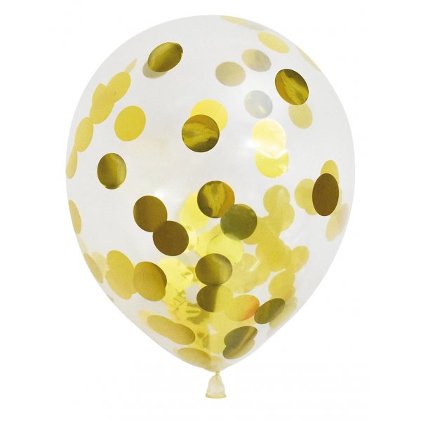 Ballonger - Konfetti Gull - 6-pakning Ballonger - Konfetti Gull - 6-pakning