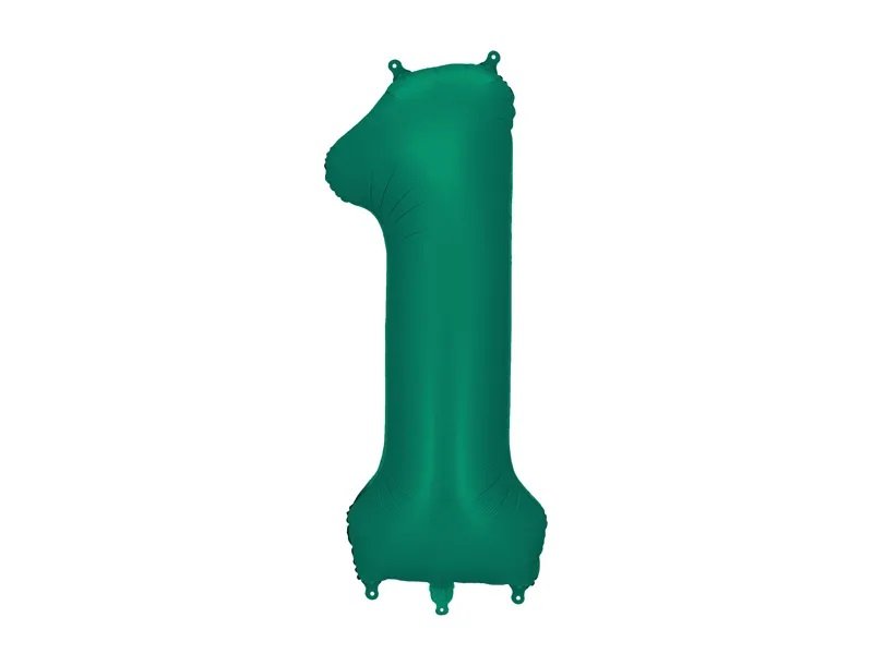 Tallballong – Flaskegrønn – 86 cm – Nummer: 1 – Tallballonger, Ballonger