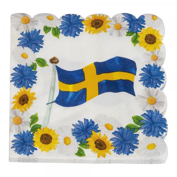 Servietter - Blomster - 16-pakning - 25x25 cm Servietter - Blomster - 16-pakning - 25x25 cm