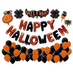 Ballongsett - Halloween - Bokstaver, lateksballonger og folieballonger