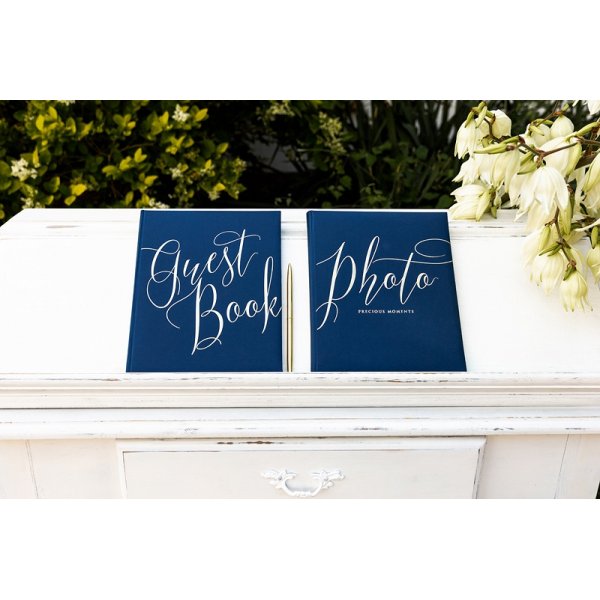 Gjestebok - Marineblå/Gull Gjestebok - Marineblå/Gull