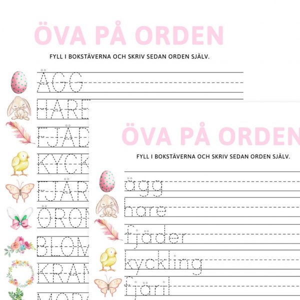 Skriv ordene - Store og små bokstaver Skriv ordene - Store og små bokstaver