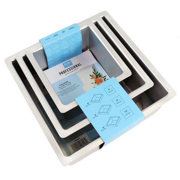 Dype kakeformer - Firkantede - 3-pakning - 10 cm høye Dype kakeformer - Firkantede - 3-pakning - 10 cm høye