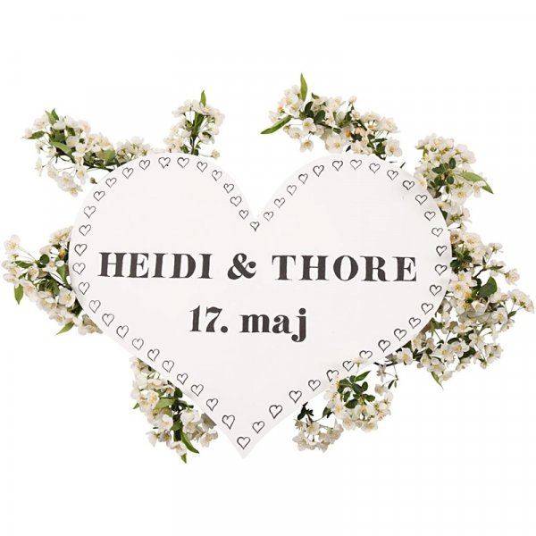 Hjerte - MDF - 50x40 cm