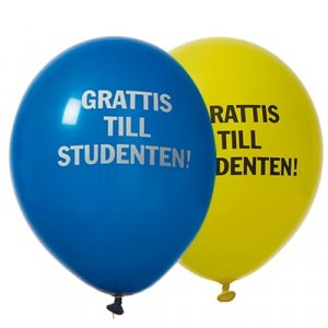 Ballonger - Student - Blå/Gul - 8-pakning Ballonger - Student - Blå/Gul - 8-pakning