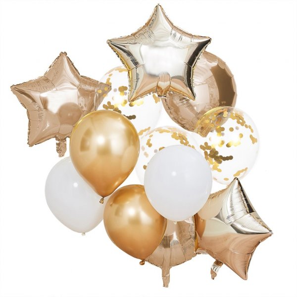 Ballongbukett - Mix it Up - Gull metallic