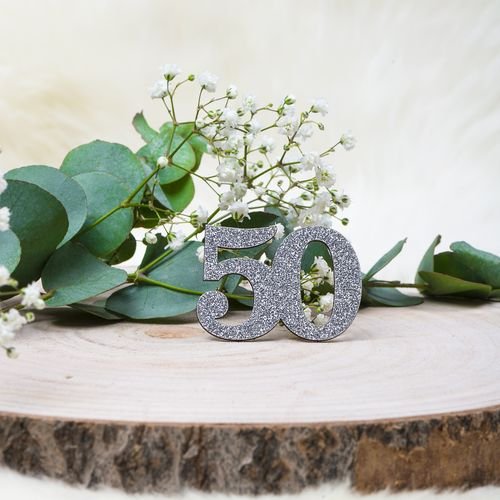 50 �r Bordpynt - S�lv - 6-pakning