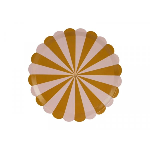 Papirtallerken - Striper Rosa/Brun - 21 cm - 6-pakning Papirtallerken - Striper Rosa/Brun - 21 cm - 6-pakning
