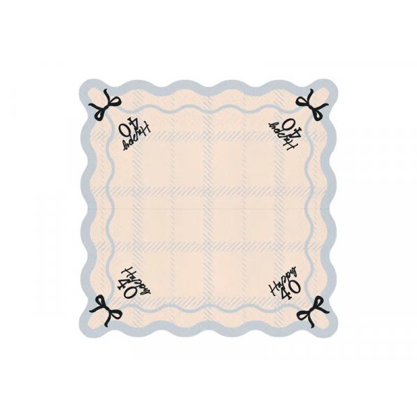 Servietter - Happy 40 - Svart/Hvit - 12-pakning