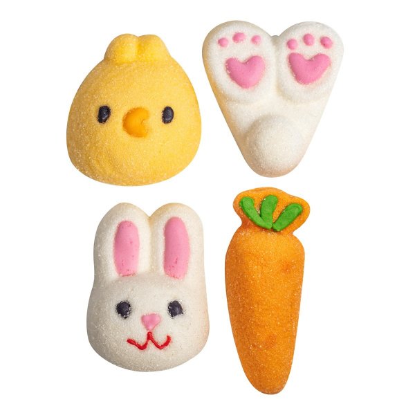 Marshmallow-dekorasjoner - P�ske - kylling, kanin, gulrot - PME