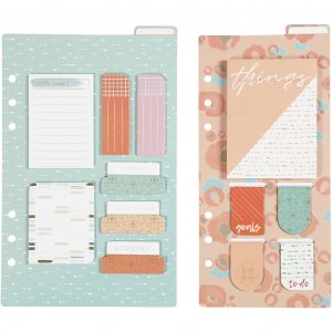 Kalenderark - Notater og bokmerker - Gull/Korall/Rd