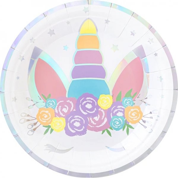 Papptallerken - Blomsterenhjørning - 6-pakning Papptallerken - Blomsterenhjørning - 6-pakning