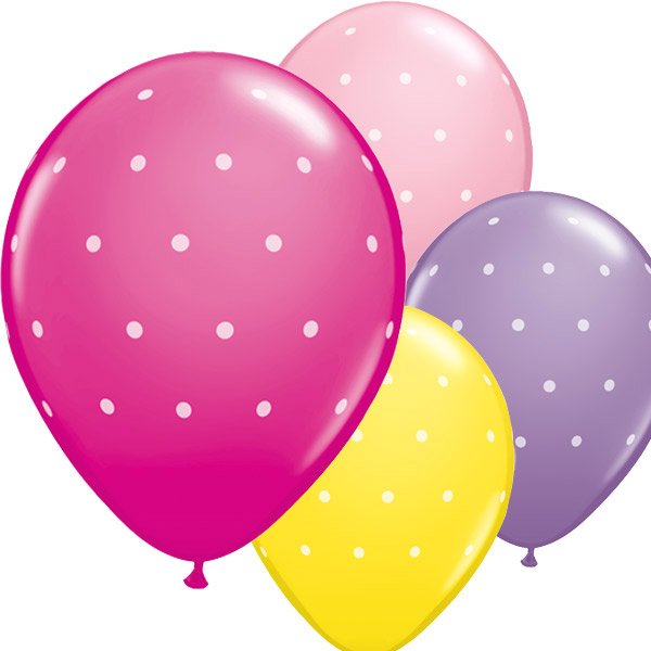 Ballonger - Prikkete - Rosa/Lilla/Gul - 6-pakning Ballonger - Prikkete - Rosa/Lilla/Gul - 6-pakning