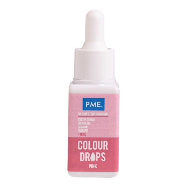 PME Fargedråper - Oljebasert konditorfarge - Rosa - 20 ml PME Fargedråper - Oljebasert konditorfarge - Rosa - 20 ml