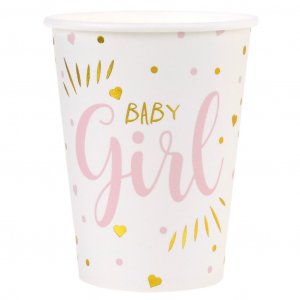 Papirkopper - Baby Girl - Rosa/Gull - 10-pakning