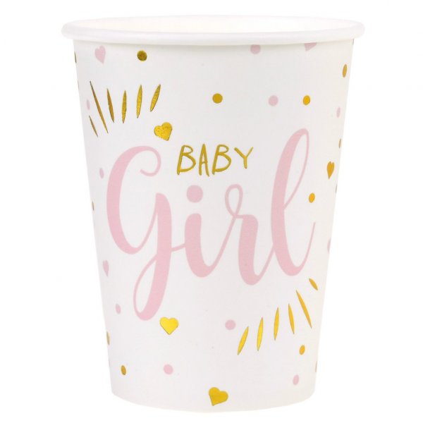 Papirkopper - Baby Girl - Rosa/Gull - 10-pakning Papirkopper - Baby Girl - Rosa/Gull - 10-pakning
