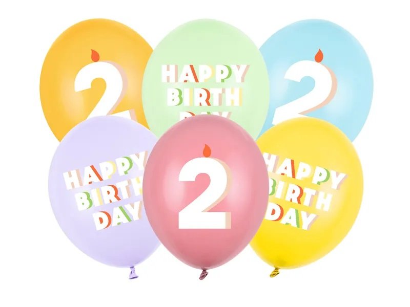 Ballongbukett - 30 cm - Gratulerer med dagen - 6-pakning - Antall: 2 - Ballongbuketter, Ballonger