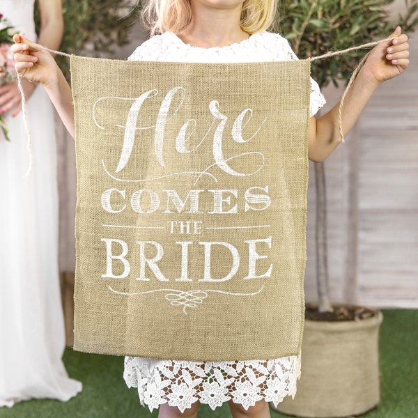 Juteflagg - Her kommer bruden Juteflagg - Her kommer bruden