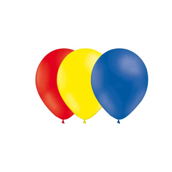 Ballonger - Mix - R�d/Lys Gul/Bl� - 15-pakning