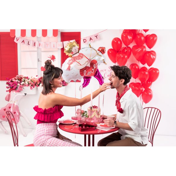 Servietter - Rødt hjerte med gullkant - 20-pakning Servietter - Rødt hjerte med gullkant - 20-pakning