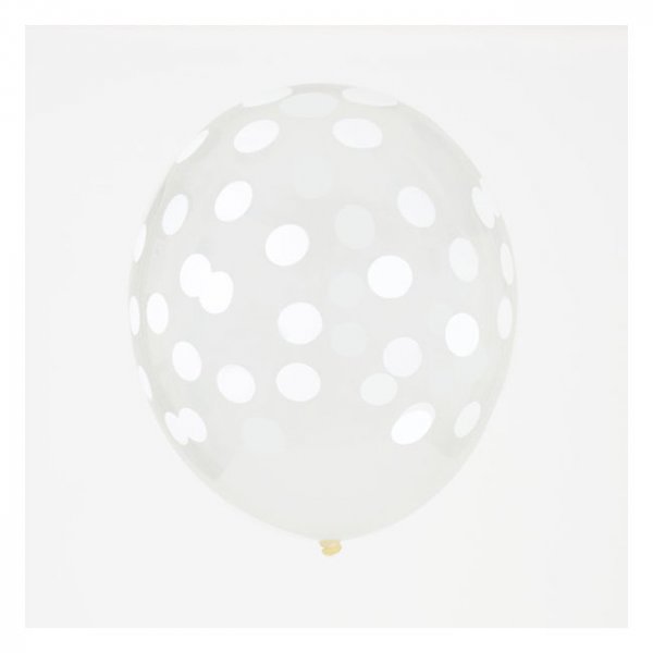 Ballonger - Trykt konfetti - Hvit - 5-pakning