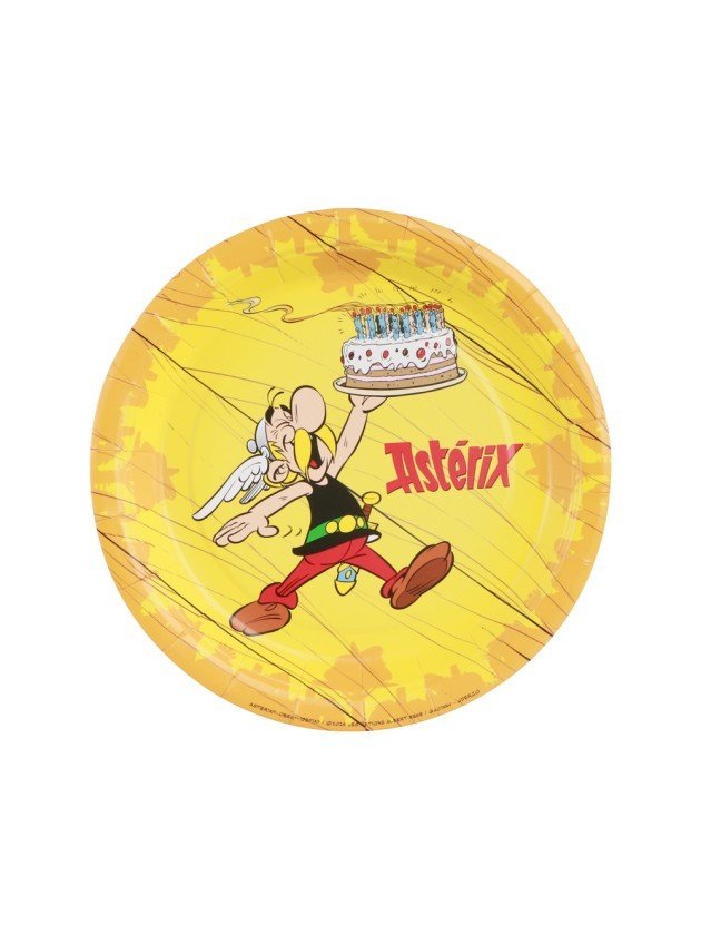 Papptallerkener – 18 cm – Asterix – 8 stk – Papirtallerkener til fester