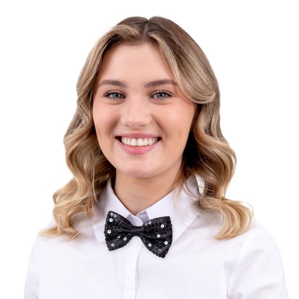 Svart sl�yfe med paljetter