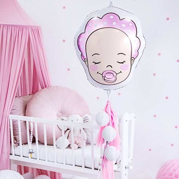 Folieballong - Babyface - Rosa
