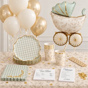 Babyshower-sett - Komplett pakke - 6 personer Babyshower-sett - Komplett pakke - 6 personer