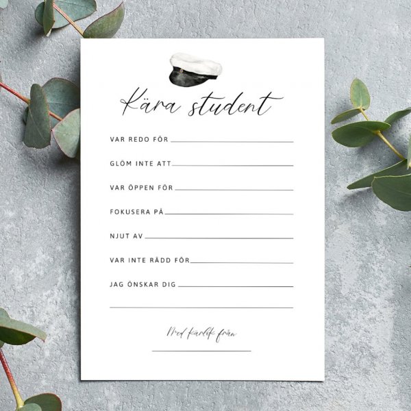 Utfyllingskort - Kjre student - 8-pakning