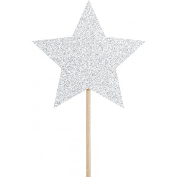 Kakespenner - Stjerner - Sølvglitter - 6-pakning Kakespenner - Stjerner - Sølvglitter - 6-pakning