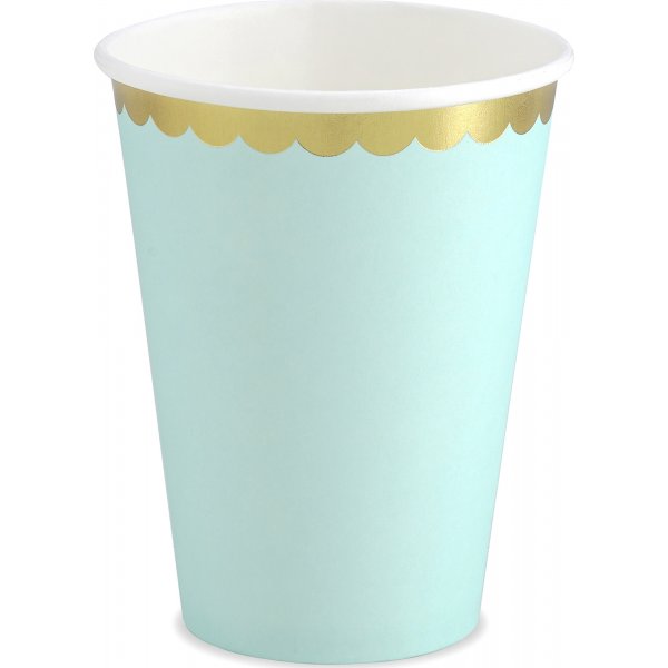 Papirkopper - Mintgrnne - Gullkant - 6-pakning