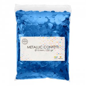 Konfetti - Blå Metallisk - Rund 10mm - 250g Konfetti - Blå Metallisk - Rund 10mm - 250g