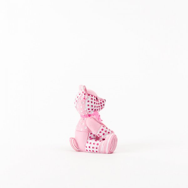Kakedekorasjon - Patchwork Teddybjørn - Rosa Kakedekorasjon - Patchwork Teddybjørn - Rosa