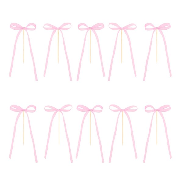 Kakepinner/Kaketopper - Sløyfer - Rosa - 10-pakning Kakepinner/Kaketopper - Sløyfer - Rosa - 10-pakning