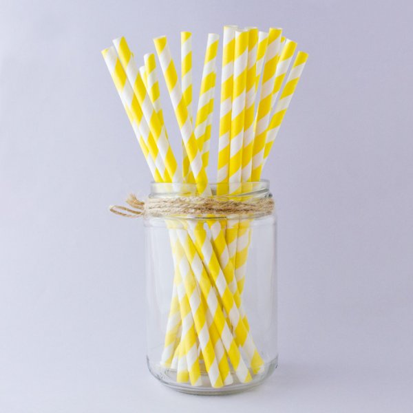 Sugerr - Stripete - Gule - 10-pakning