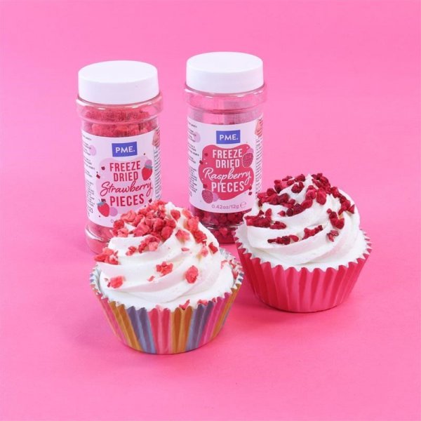 Frysetørkede jordbær - 12 g - PME Frysetørkede jordbær - 12 g - PME