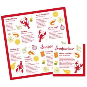 Servietter med trykknapper - Krepsskive - 16-pakning