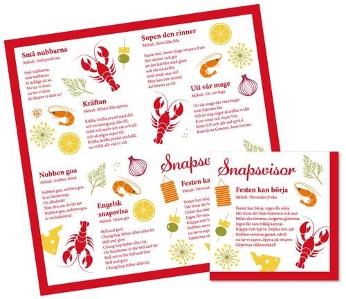 Servietter med trykknapper - Krepsskive - 16-pakning Servietter med trykknapper - Krepsskive - 16-pakning