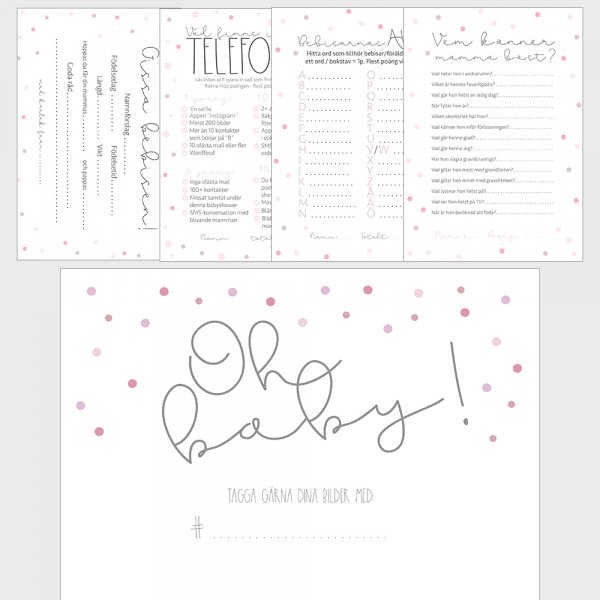 Babyshower-sett - Rosa