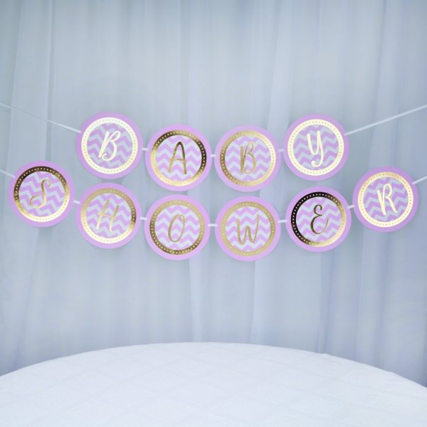 Vimpel - Babyshower - Rosa/Gull Vimpel - Babyshower - Rosa/Gull