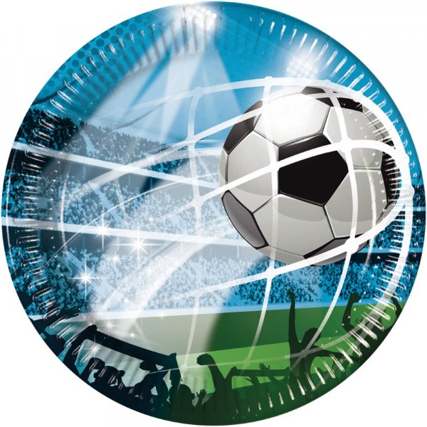 Papirtallerkener Fotball 23 cm 8-pakning Papirtallerkener Fotball 23 cm 8-pakning
