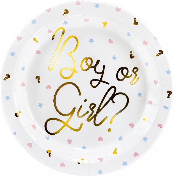 Papptallerkener - Gutt eller jente? - 6-pakning